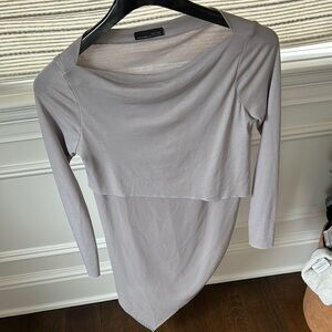 Zara Gray Asymmetrical Top